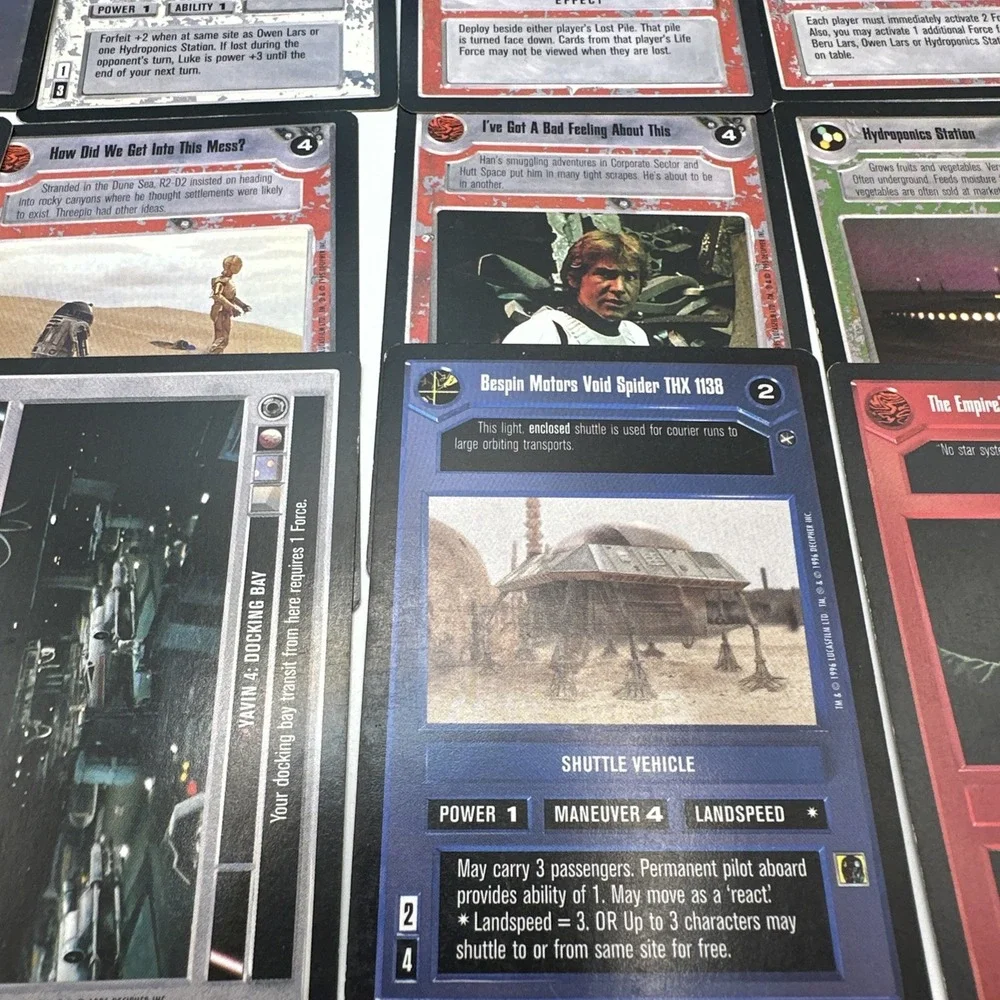 Vintage Star Wars CCG Decipher Lot 14 Cards Mixed Light Dark Side SWCCG